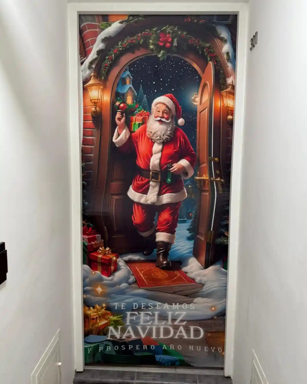 FORRO FUNDA PARA PUERTA NAVIDEÑA